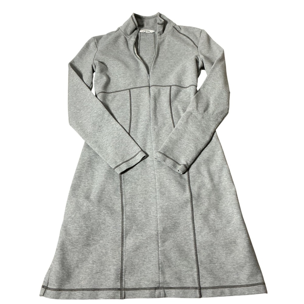 Athleta Quarter Zip Mock Neck Dress Womens XS Grey Gorpcore Long Sleeve 53482
